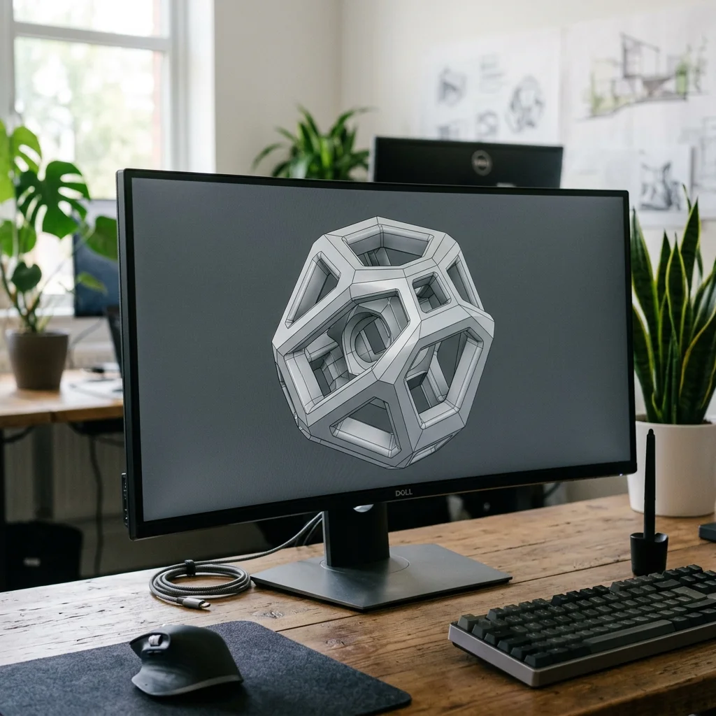 CAD ekranında 3D baskı için hazırlanan geometrik model