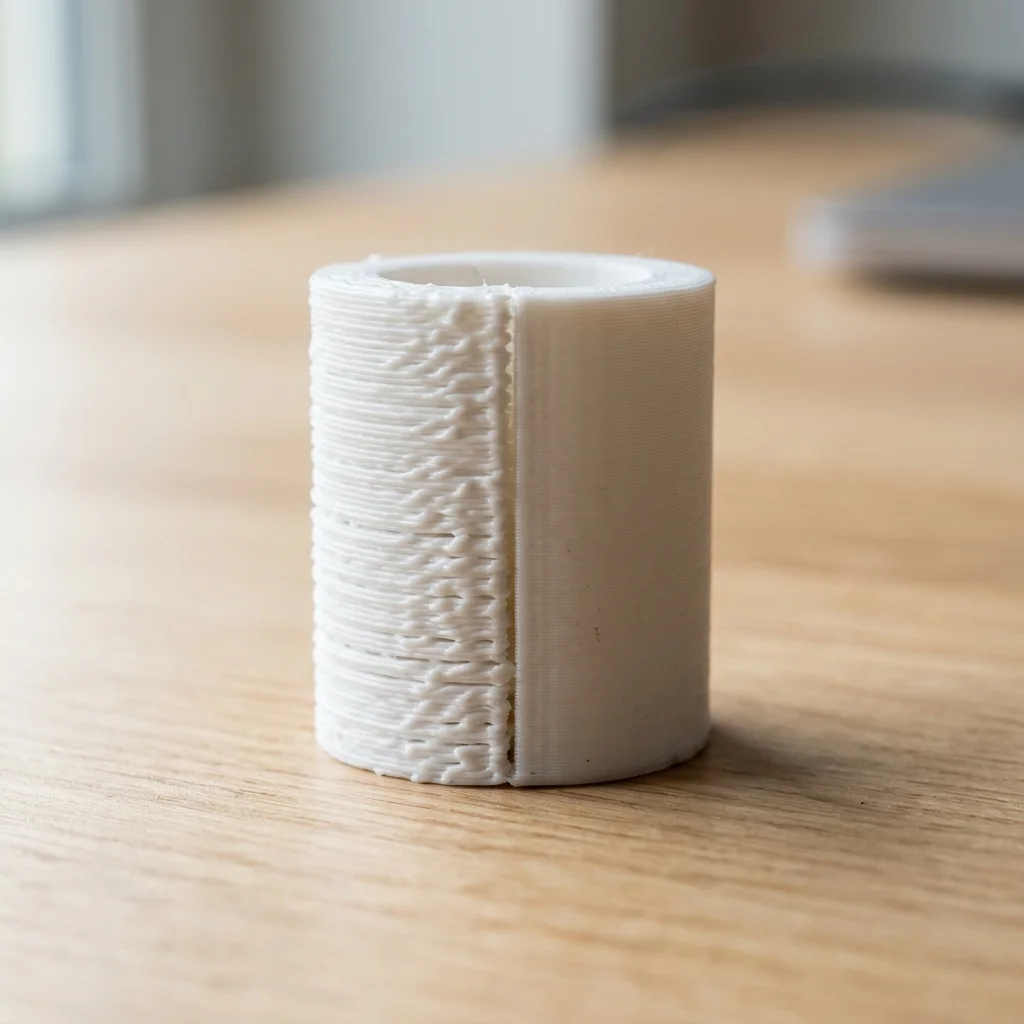 0.1mm ve 0.3mm katman yüksekliği farkını gösteren 3D baskı karşılaştırması